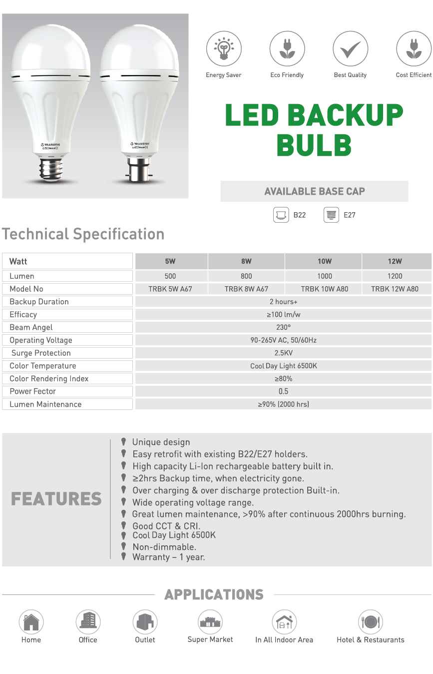 BACKUP LED BULB