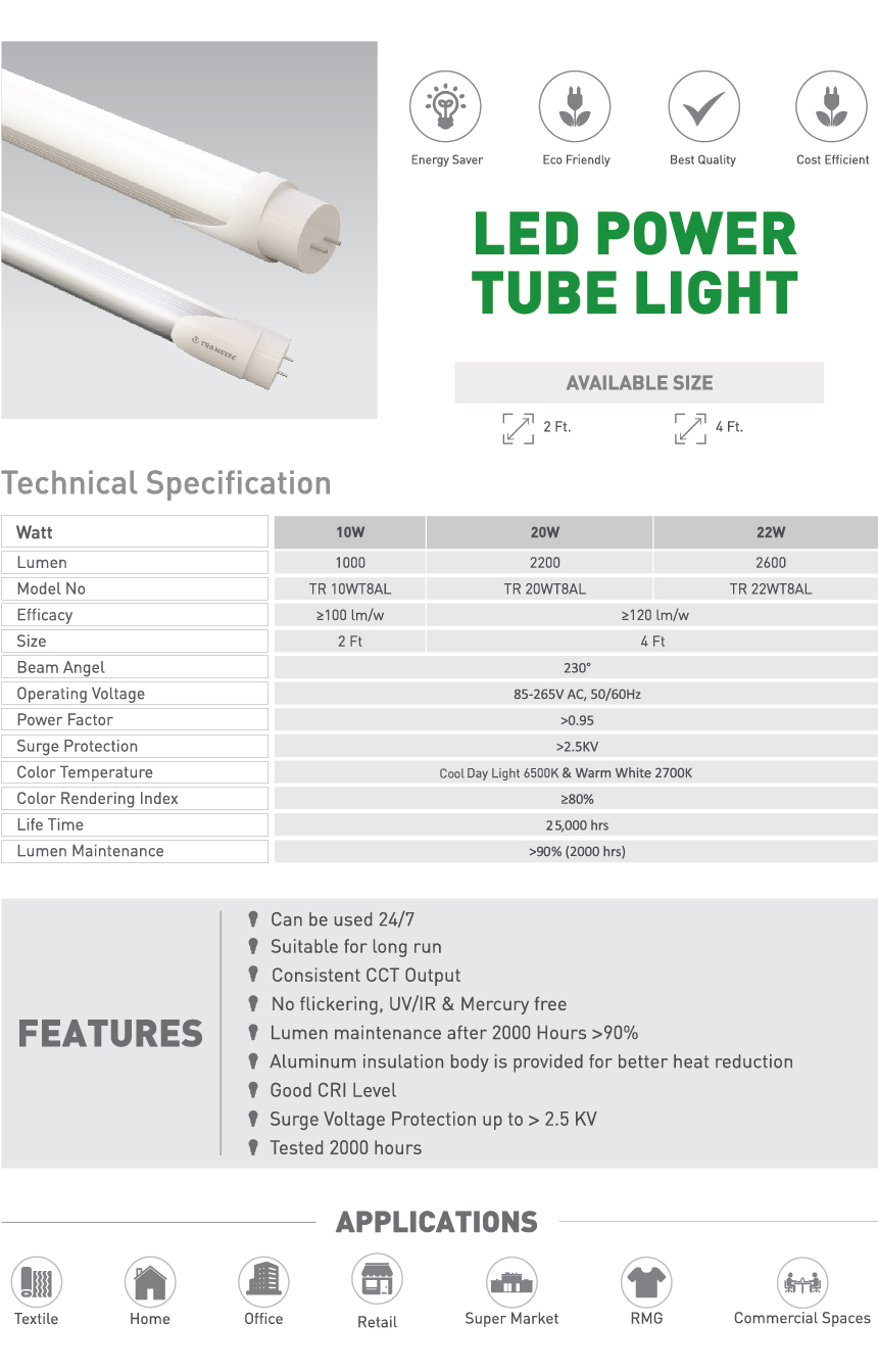 Power LED Tube Light-03 LED Power Tube light