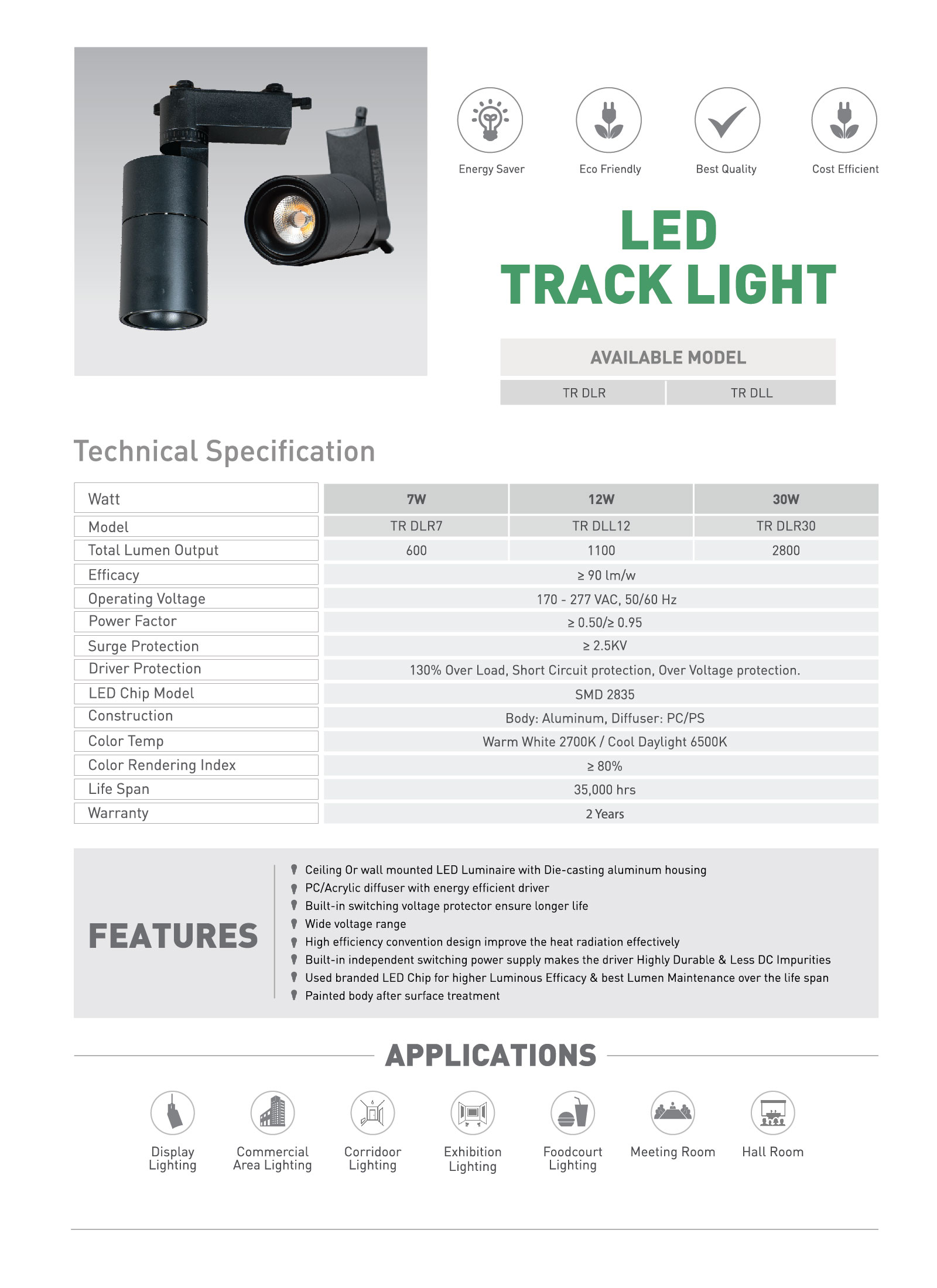 Transtec Product Catalouge-27-03 LED Track Light