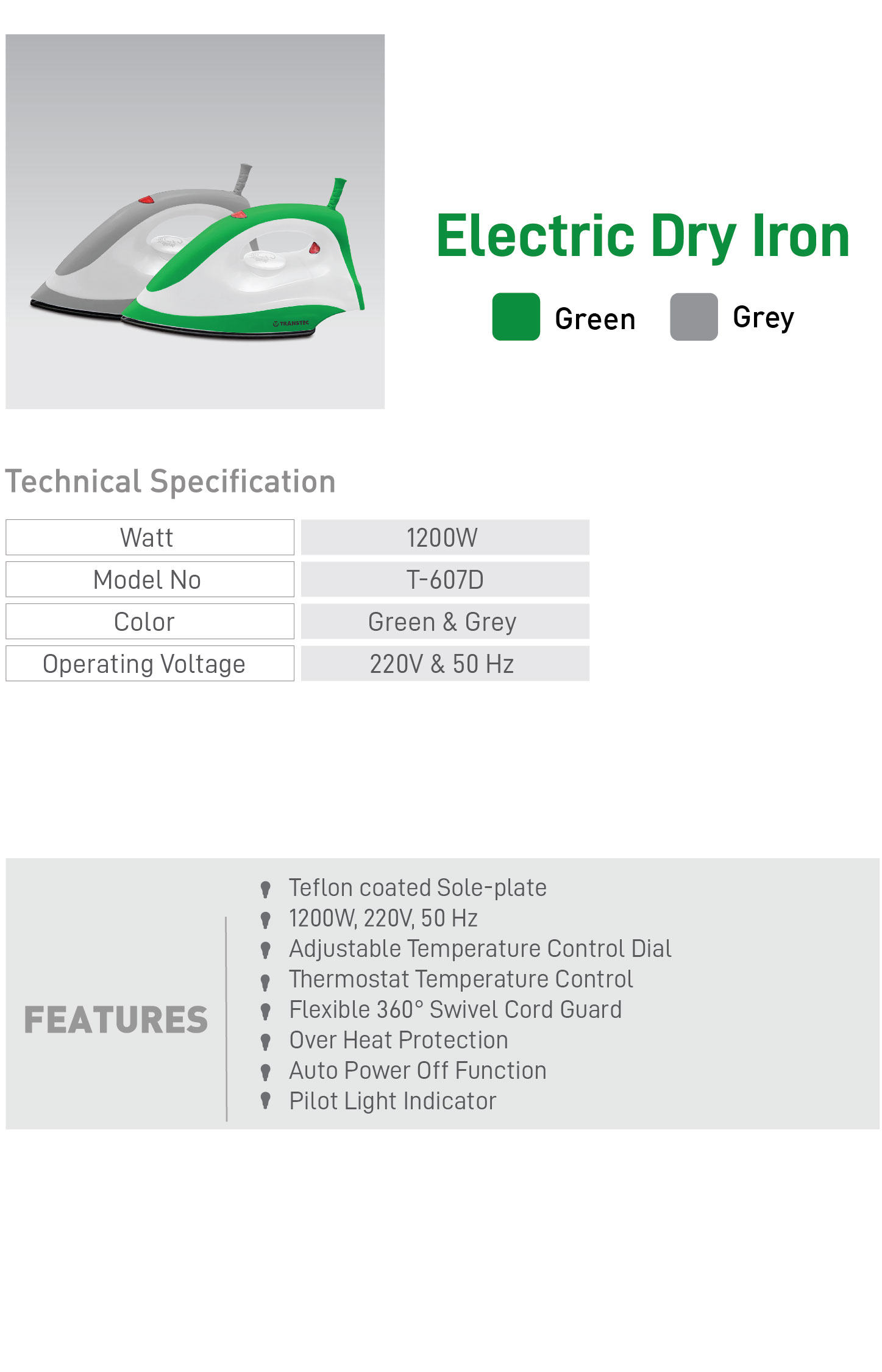 Electric Dry Iron-03-03 Electric Dry Iron